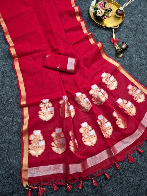 Akshara linen silk online sarees at low price